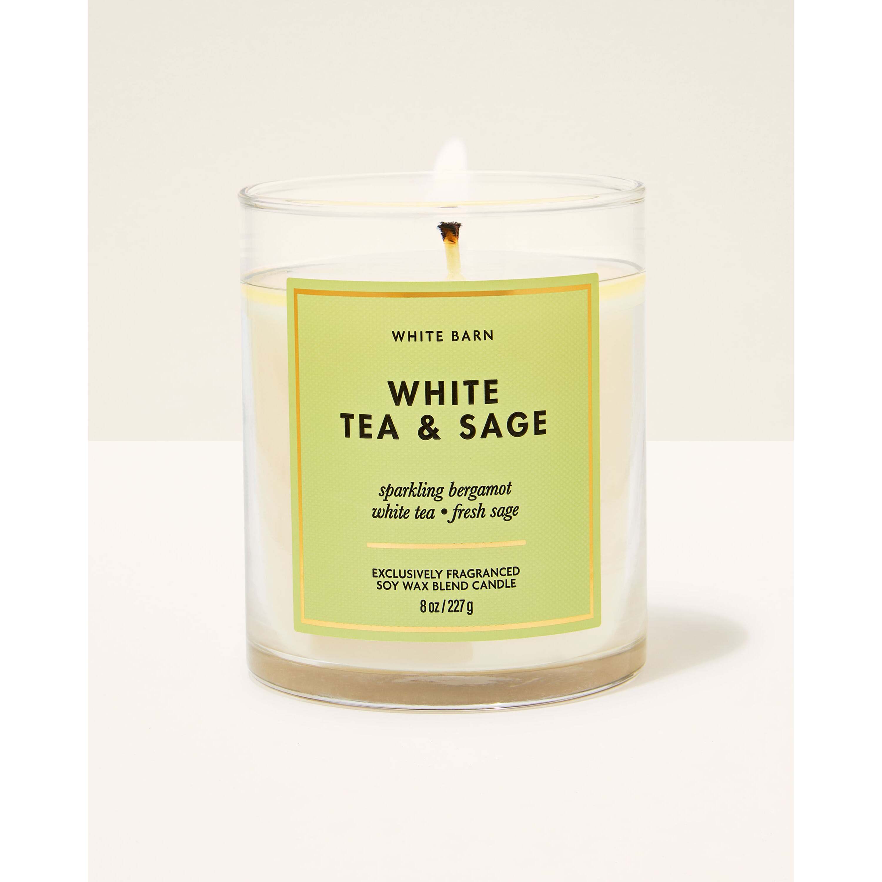 White Tea & Sage Single Wick Candle