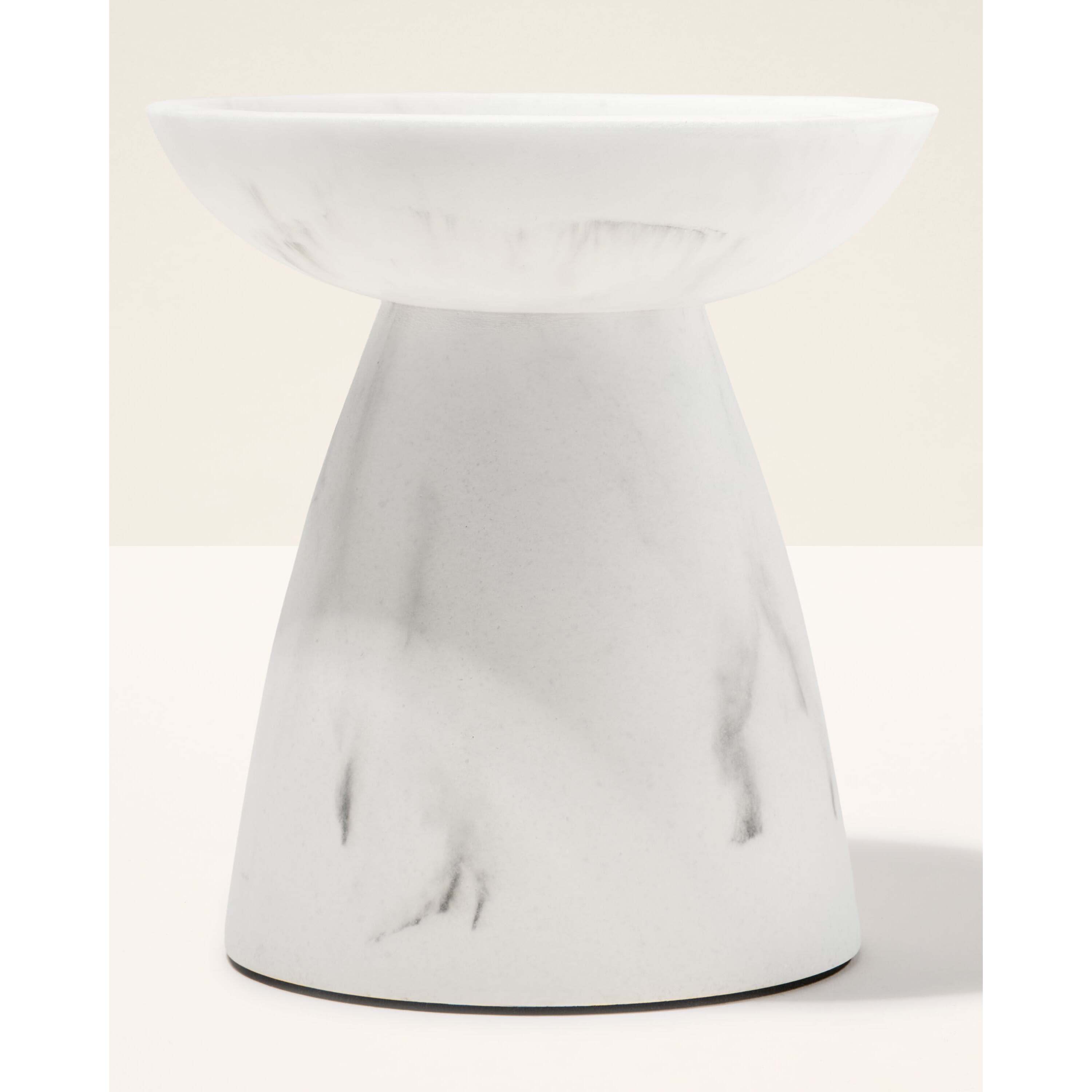 Marble Pedestal 3-Wick Candle Holder